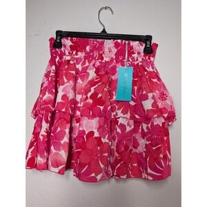 NEW‎ Tiare Hawaii Pink Floral Skirt XS/S